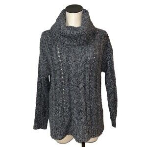 Smartwool Women’s Moon Ridge Boyfriend Sweater Charcoal size S Turtleneck